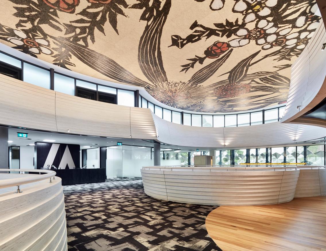 Monash Chancellery Curved Plywood Atrium – STRUCTAply Square Edge