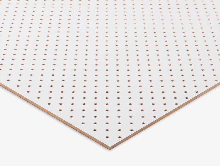 A close-up shot of a Pegboard corner