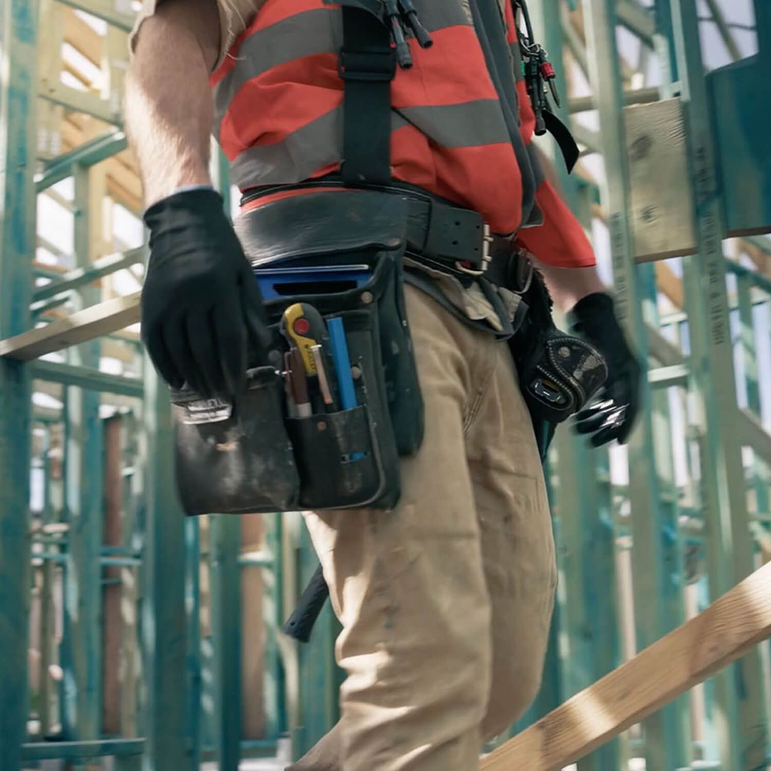 A person at a construction site using a STRUCTAframe® system.