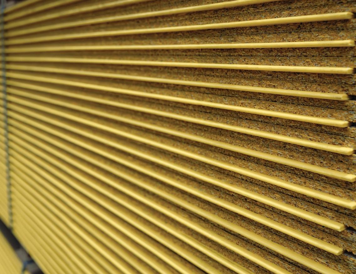 Close up of STRUCTAflor® YELLOWtongue® flooring